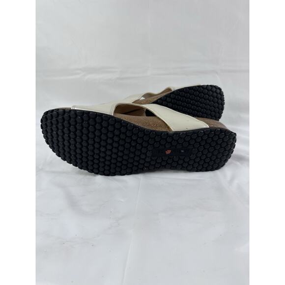 Haflinger Sandals Alice 40 Ivory Leather Slip On Hook & Loop Comfort - Picture 11 of 11